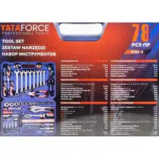Набор инструментов 78пр. 1/4', 1/2' (6гр.) YF-4782-5 YATAFORCE