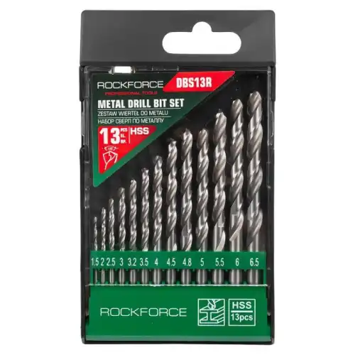 RF-DBS13R Сверла по металлу, набор 13пр. ROCK FORCE
