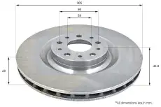 Тормозной диск COMLINE ADC1844V вентилируемый , передняя ось