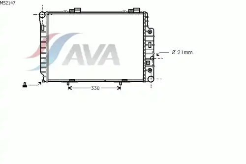 Радиатор системы охлаждения двигателя AVA MS2147
