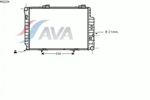Радиатор системы охлаждения двигателя AVA MS2234