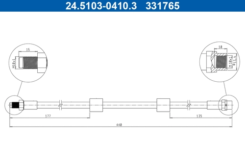 Шланг тормозной 24.5103-0410.3 ATE