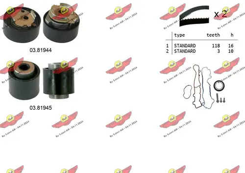 Комплект ремня ГРМ 04.5502 AUTOKIT
