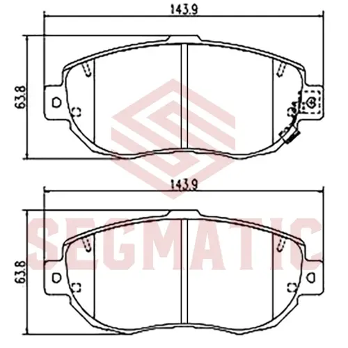 Тормозные колодки дисковые SEGMATIC SGBP2851