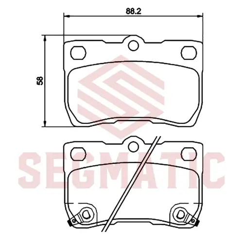 Тормозные колодки дисковые SEGMATIC SGBP2858