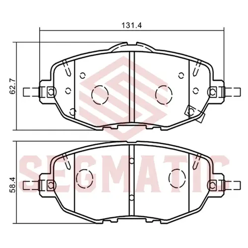 Тормозные колодки дисковые SEGMATIC SGBP2904