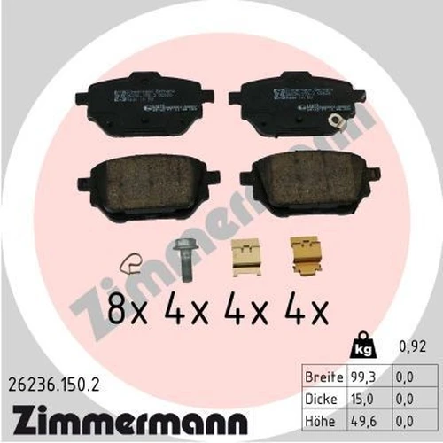 Тормозные колодки дисковые ZIMMERMANN 26236.150.2