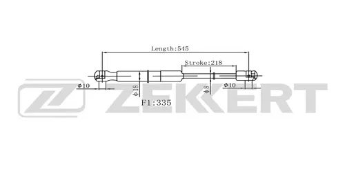 Амортизатор (упор) багажника ZEKKERT GF-2593