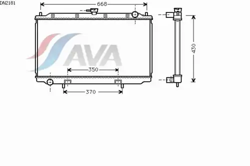 Радиатор системы охлаждения двигателя AVA DN2181