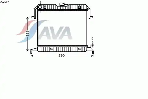Радиатор системы охлаждения двигателя AVA OL2087