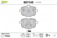 Тормозные колодки дисковые VALEO 601145