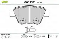 Тормозные колодки дисковые задняя ось VALEO 601137