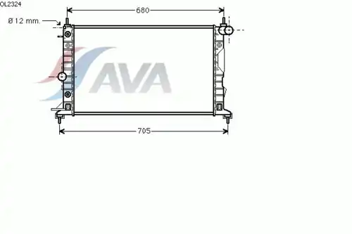 Радиатор системы охлаждения двигателя AVA OL2324