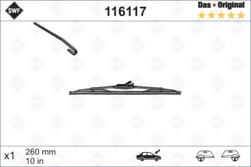 Щетка стеклоочистителя 116 117 SWF 260/10" мм/",
