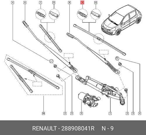 Щетка стеклоочистителя 288908041R RENAULT
