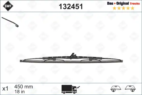 Щетка стеклоочистителя 132 451 SWF 450/18'' мм/",