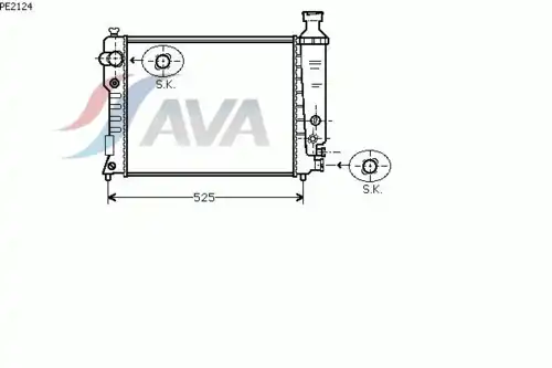Радиатор системы охлаждения двигателя AVA PE2124
