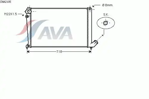 Радиатор системы охлаждения двигателя AVA CNA2105