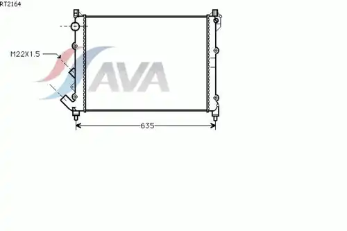 Радиатор системы охлаждения двигателя AVA RT2164