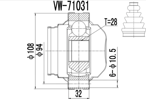 Автозапчасть 77VW080 PROCARO