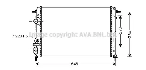 Радиатор системы охлаждения двигателя AVA RTA2241