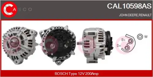 генератор \AGCO, JOHN DEERE CAL10598AS CASCO