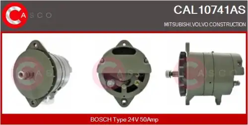 генератор \CASE IH, VOLVO CAL10741AS CASCO