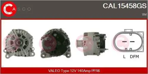 генератор \PSA, VAG CAL15458GS CASCO