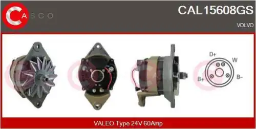 генератор \VOLVO CAL15608GS CASCO