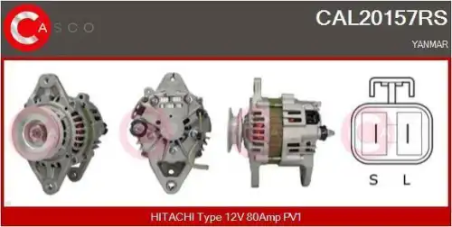 генератор \HITACHI, YANMAR CAL20157RS CASCO