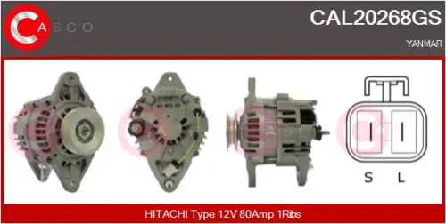 генератор \HITACHI, YANMAR CAL20268GS CASCO