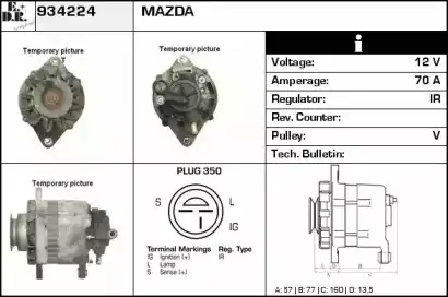 генератор \MAZDA 323 S Mk V 1.7 TD 94>98 934224 EDR