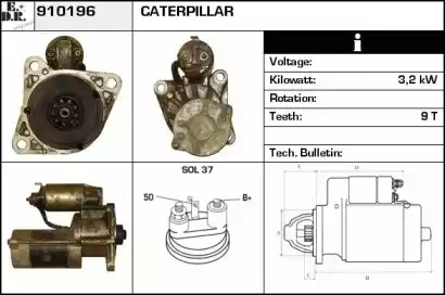 стартер \CATERPILLAR, MITSUBISHI 910196 EDR