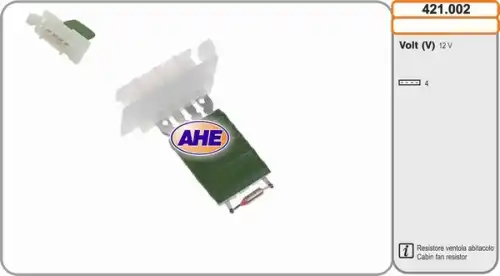 Доп.резистор, электродвигатель (вентилятор радиатора) 421.002 AHE