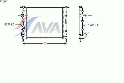 Радиатор системы охлаждения двигателя AVA RT2197
