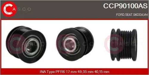 шкив генератора \FORD, VAG CCP90100AS CASCO