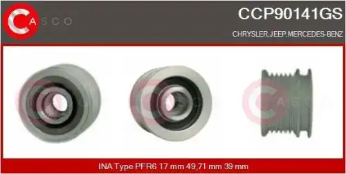шкив генератора \CHRYSLER, MB CCP90141GS CASCO