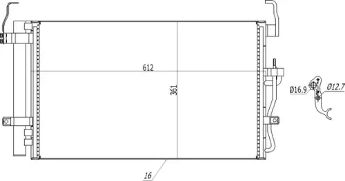 Радиатор кондиционера (конденсатор) HART 608 389