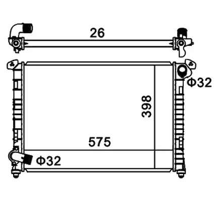 Радиатор системы охлаждения двигателя HART 611 968