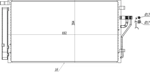 Радиатор кондиционера (конденсатор) HART 621 600