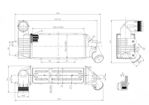 интеркулер \PEUGEOT 607 2.0 HDI 05>11 644 161 HART