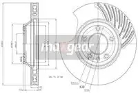 Тормозной диск MAXGEAR 19-1837 вентилируемый , передняя ось