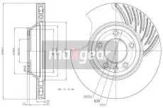 Тормозной диск MAXGEAR 19-1837 вентилируемый , передняя ось