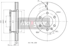Тормозной диск MAXGEAR 19-1052 вентилируемый , передняя ось