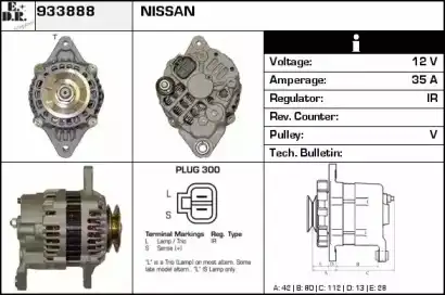 генератор \MITSUBISHI, NISSAN 933888 EDR