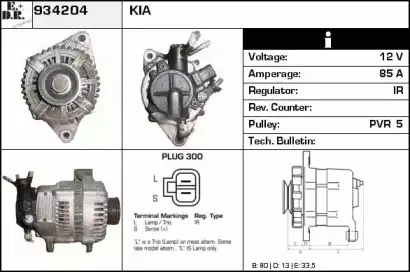 генератор \KIA CARNIVAL I 2.9 TDi 99>01 934204 EDR