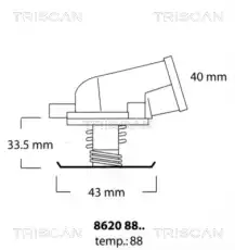 Термостат системы охлаждения TRISCAN 8620 8888