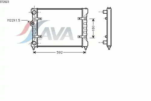 Радиатор системы охлаждения двигателя AVA ST2023