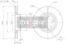 Тормозной диск MAXGEAR 19-0736 вентилируемый , передняя ось