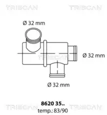 Термостат системы охлаждения TRISCAN 8620 3583
